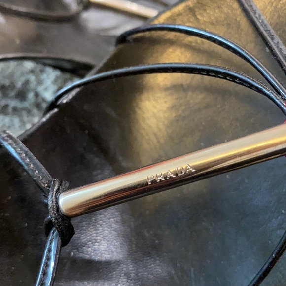 Prada women’s sandal black leather size Eur 39.5 - Picture 2 of 7